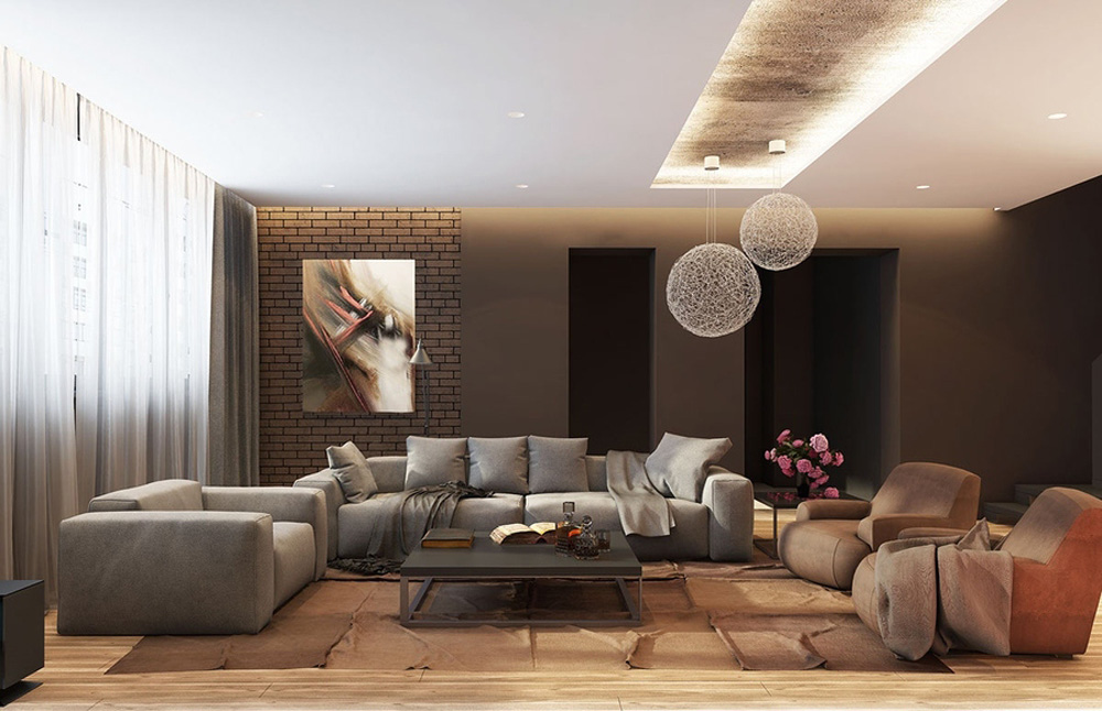 Màu sơn phòng khách cho người mệnh Thổ