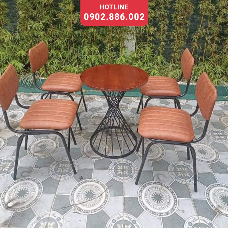 Mẫu bàn ghế trà sữa dành cho 4 người ngồi