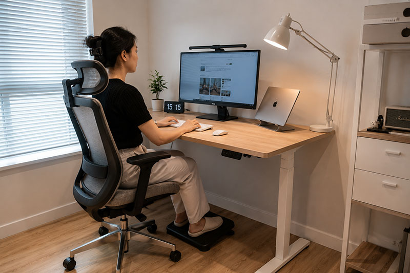 Mẫu bàn làm việc tăng giảm chiều cao thông minh