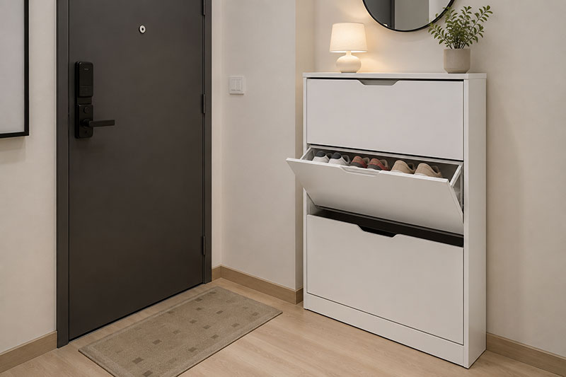 Mẫu tủ giày cánh lật cho căn hộ chung cư