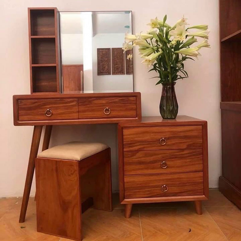 Mẫu bàn trang điểm làm từ gỗ tự nhiên