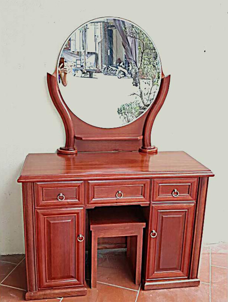 Bàn phấn trang điểm làm từ gỗ xoan đào tự nhiên
