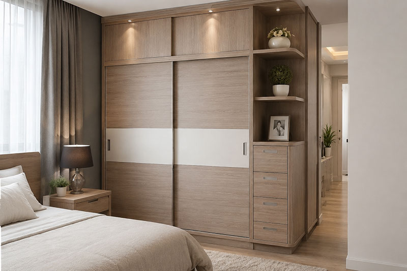 Tủ quần áo gỗ công nghiệp cánh lùa